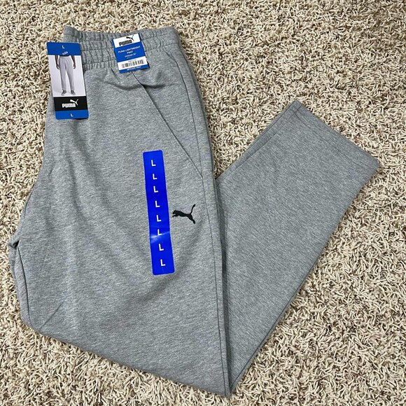 PUMA Men's Joggers Pants Sweatpants Gray, Size Large (New) - Picture 1 of 16